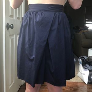 A navy high waisted skirt